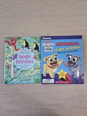 Disney Wipe-Clean Learning Puppy Dog Pals & Jungle activity book Bundle